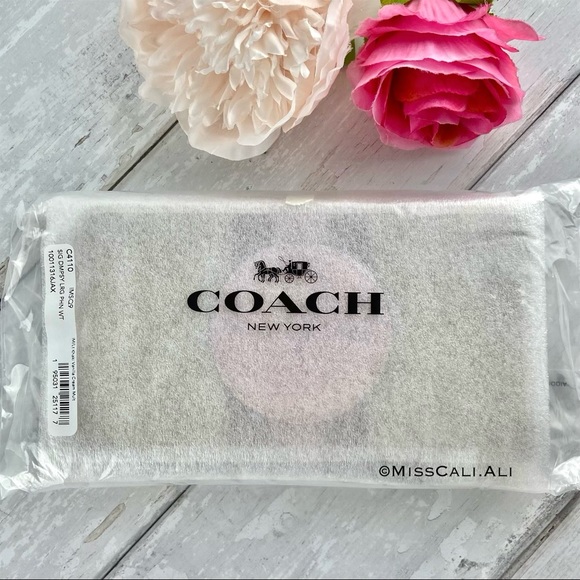 NWT COACH Dempsey Large Phone Wallet Signature Jacquard With Stripe & Patch - Picture 7 of 16